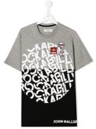 John Galliano Kids Contrast Panel T-shirt - Grey