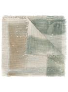 Faliero Sarti Striped Scarf, Women's, Green, Silk/cotton/modal/cashmere