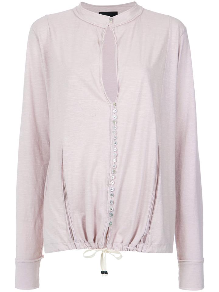 Andrea Bogosian Drawstring Hem Blouse - Pink & Purple