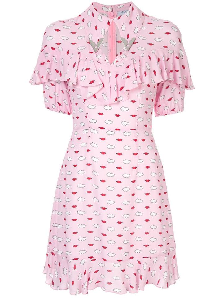 Vivetta Lip Print Mini Dress - Pink