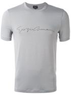Signature Print T-shirt - Men - Spandex/elastane/viscose - 46, Grey, Spandex/elastane/viscose, Giorgio Armani