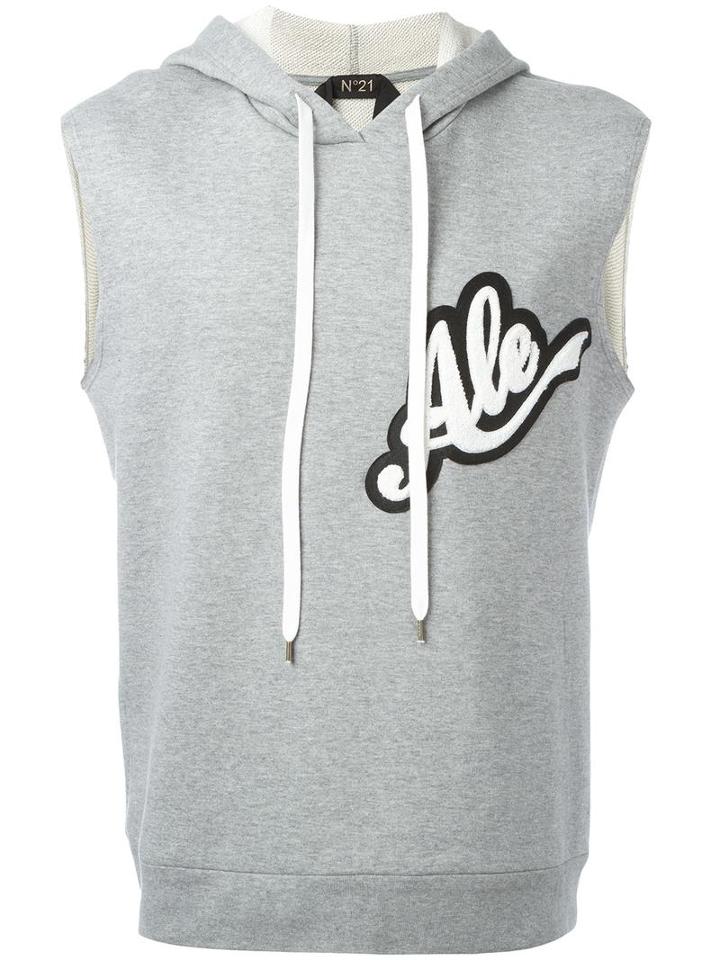 No21 Sleeveless Hoodie, Men's, Size: Xs, Grey, Cotton/polyamide