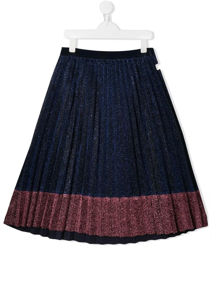 Little Marc Jacobs Teen Pleated Midi Skirt - Blue