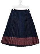 Little Marc Jacobs Teen Pleated Midi Skirt - Blue