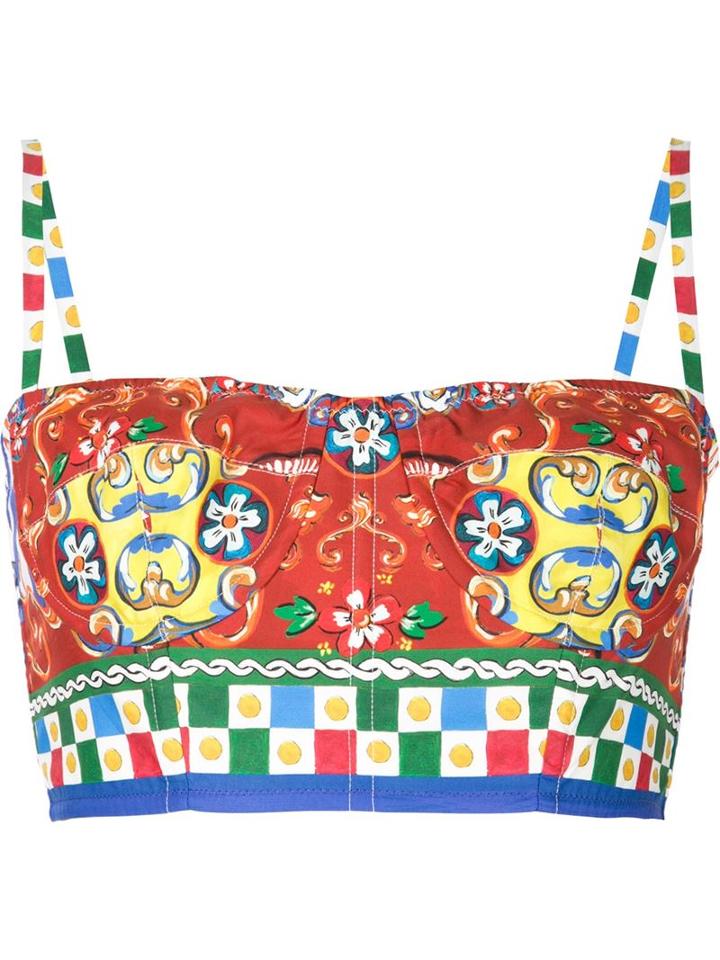 Dolce & Gabbana Carretto Siciliano Print Bustier Top
