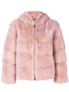 Manzoni 24 - Hooded Jacket - Women - Mink Fur - 42, Pink/purple, Mink Fur
