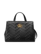 Gucci Gg Marmont Medium Matelassé Top Handle Bag - Black