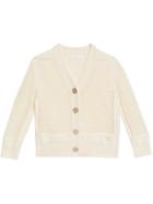 Burberry Kids Teen Open Knit Cotton V-neck Cardigan - Neutrals