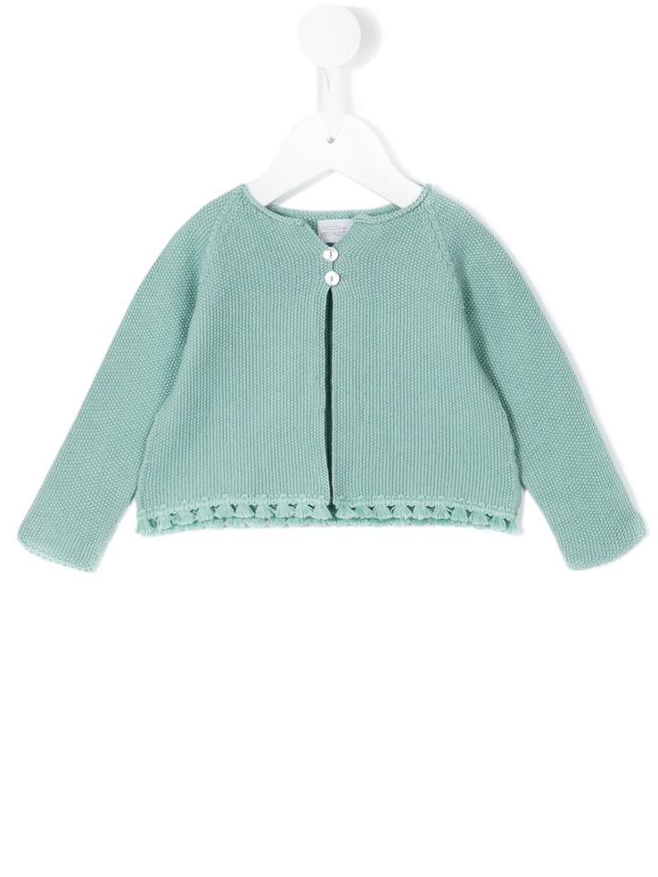 Violeta E Federico - Frayed Cardigan - Kids - Cotton/viscose - 18 Mth, Green