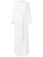 Sara Battaglia Belted Long-sleeved Jumpsuit - White
