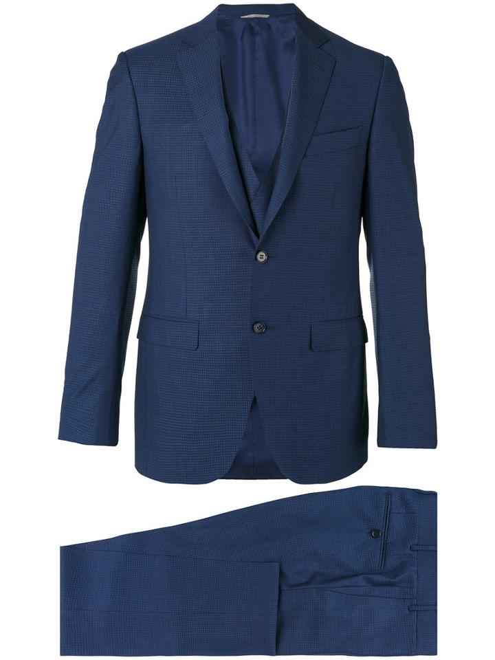 Canali - Two Piece Suit - Men - Cupro/wool - 48, Blue, Cupro/wool