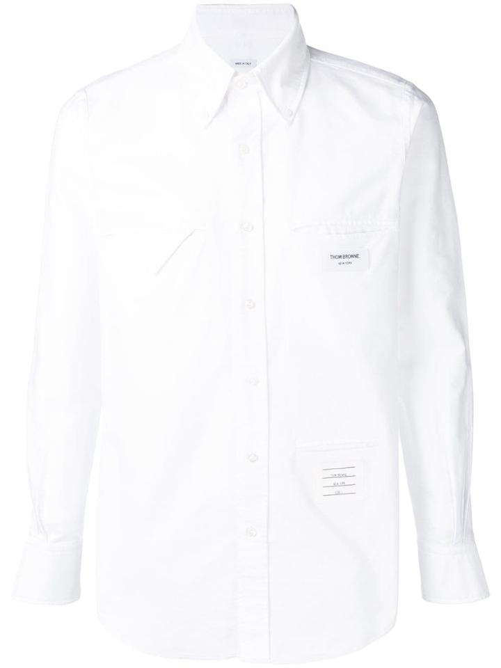 Thom Browne Inside-out Rwb Stripe Oxford - White