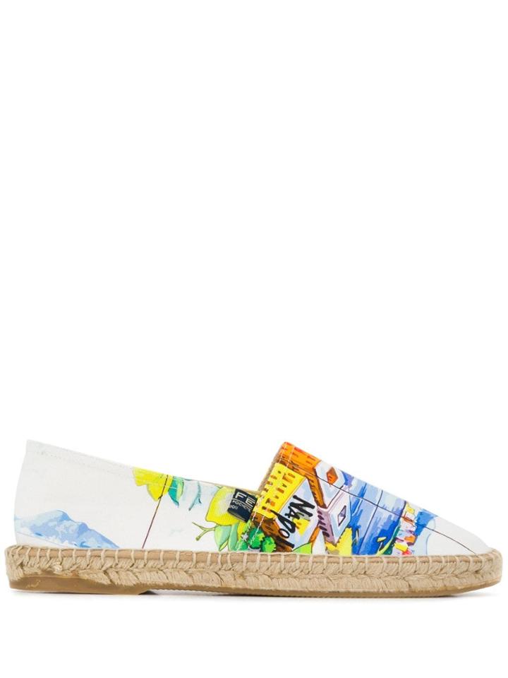 Fefè Napoli Print Espadrilles - White