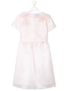 Lanvin Enfant Teen Floral Appliqué Dress - Pink & Purple