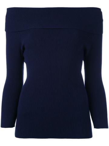 Philo-sofie Off-shoulder Top, Women's, Size: 42, Blue, Cotton/nylon/viscose/cashmere