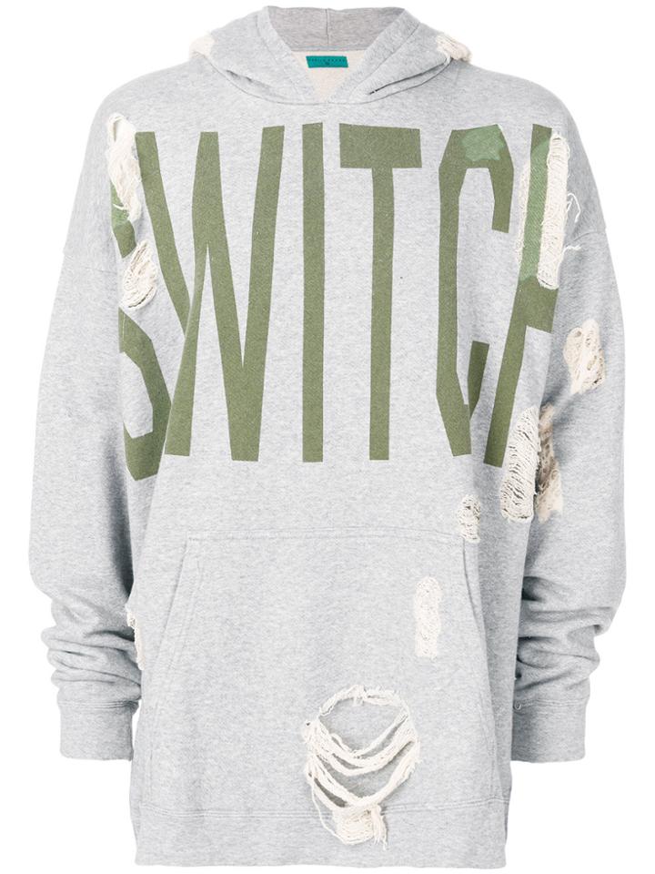Paura Distressed Switch Hoodie - Grey