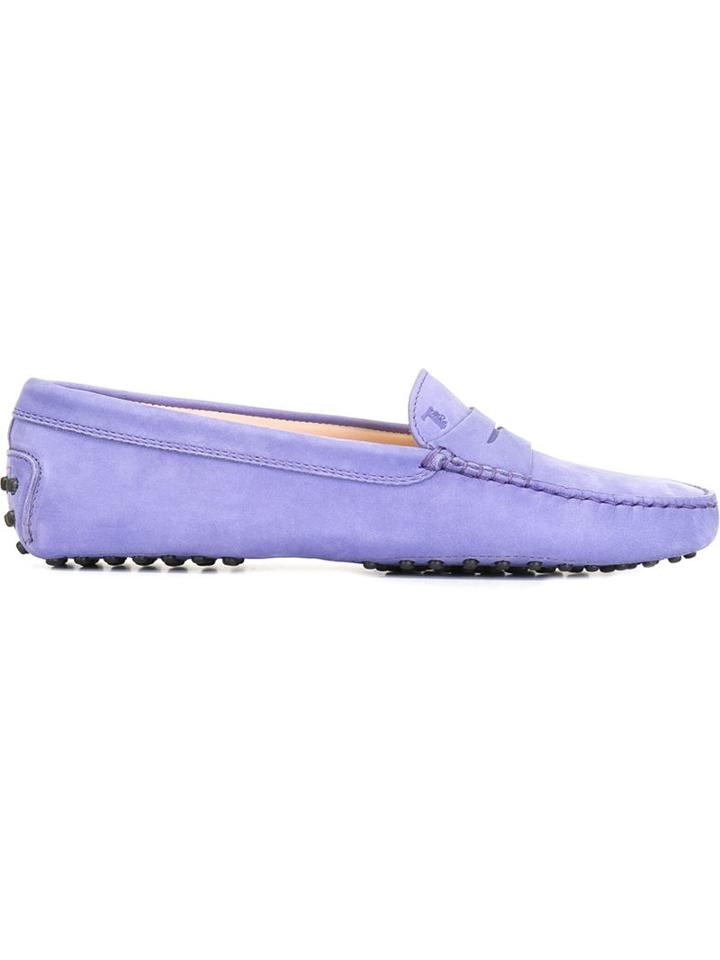 Tod S Gommino Loafers, Women's, Size: 39, Pink/purple, Suede/leather/rubber