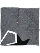 Moncler 'star' Pattern Scarf, Men's, Grey, Virgin Wool
