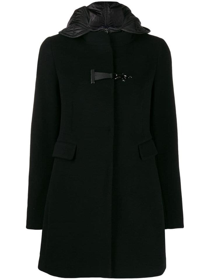 Fay Hooded Parka Coat - Black