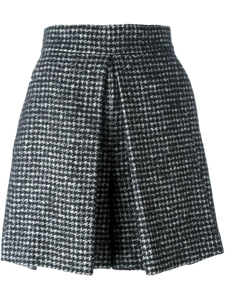 Dolce & Gabbana Herringbone Tweed Skirt, Women's, Size: 38, Black, Silk/polyamide/virgin Wool