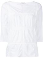 Lamberto Losani - Checked Effect Blouse - Women - Cotton - S, White, Cotton