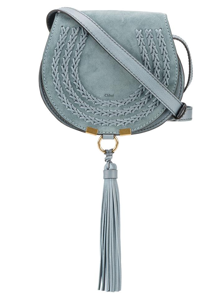 Chloé Small Braided Marcie Bag, Women's, Blue, Suede