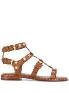 Ash Studded Caged Sandals - Brown