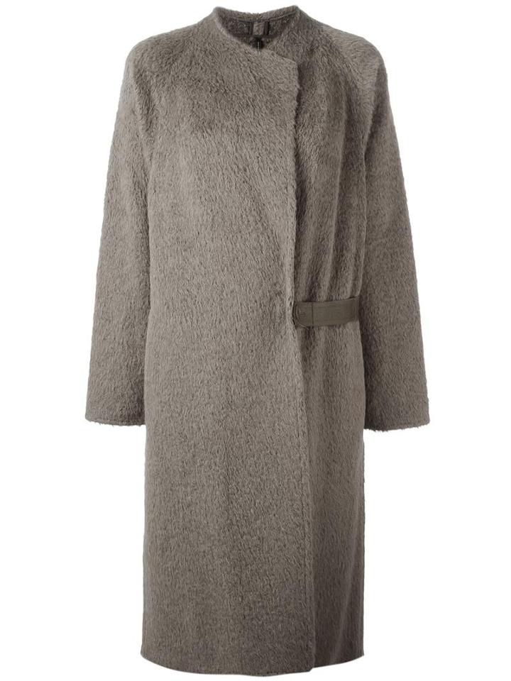 Helmut Lang Shaggy Long Coat, Women's, Size: Small, Green, Alpaca/wool/cotton/cupro