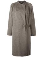 Helmut Lang Shaggy Long Coat, Women's, Size: Small, Green, Alpaca/wool/cotton/cupro