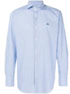 Vivienne Westwood Logo-embroidered Striped Shirt - Blue