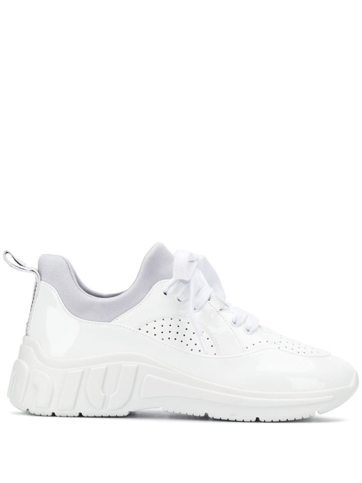 Miu Miu Perforated Low-top Sneakers - White