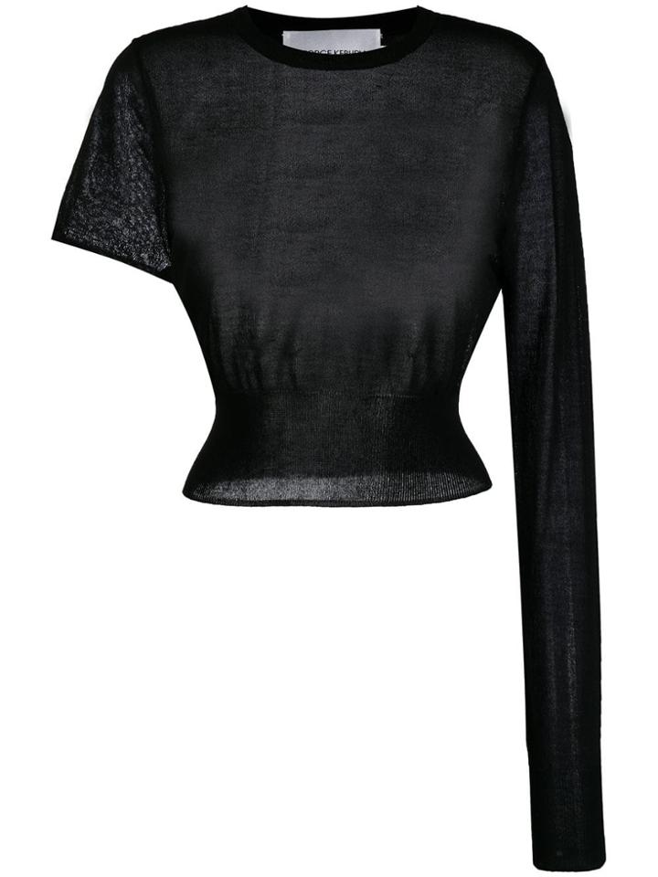 George Keburia Sheer Sweater - Black