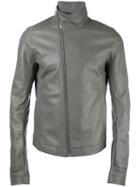 Rick Owens Mollino's Biker Jacket, Men's, Size: 50, Grey, Goat Skin/cupro/cotton