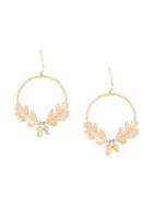 Karen Walker Acorn & Leaf Wreath Earrings - Gold