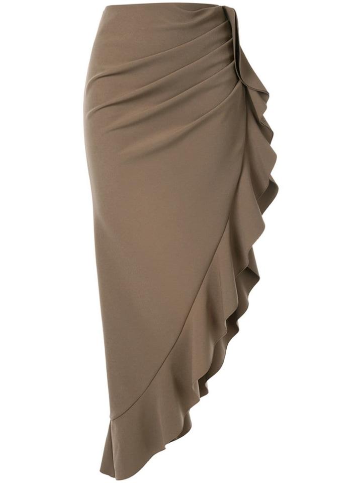 Goen.j Samara Asymmetric Hem Skirt - Brown