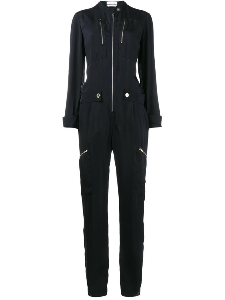Chloé Zip Front Jumpsuit, Women's, Size: 36, Blue, Viscose/acetate/silk