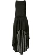 Martin Grant - Asymmetric Hem Shift Dress - Women - Silk/linen/flax - 40, Black, Silk/linen/flax