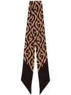 Gucci Rhombus Logo Print Silk Tie - Brown