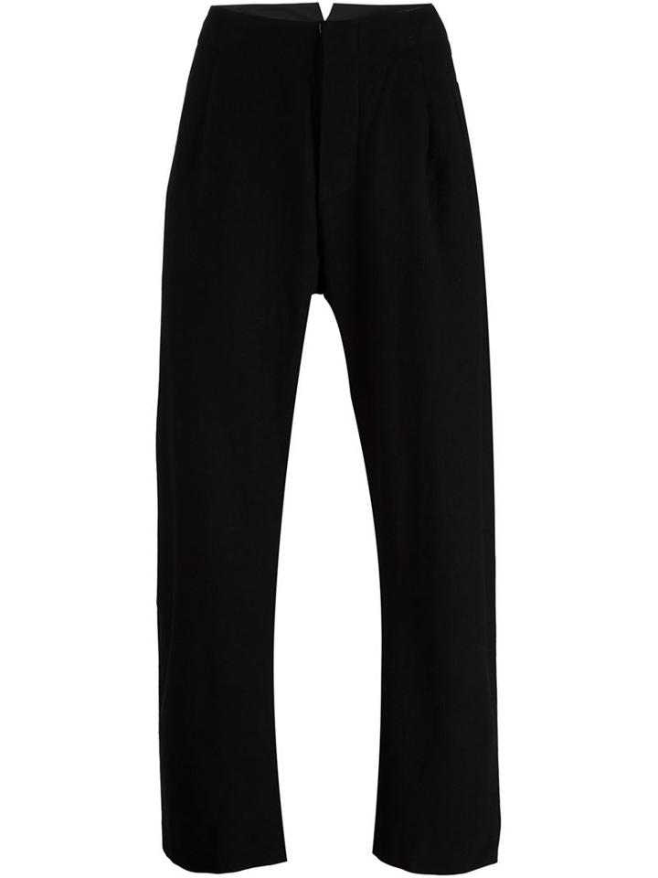 Uma Wang Regular Fit Trousers, Men's, Size: Medium, Black, Virgin Wool