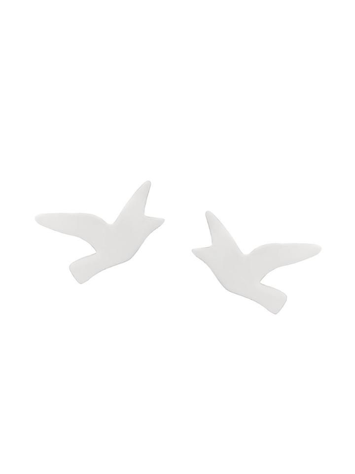 Oscar De La Renta Painted Seagull Earrings - Metallic