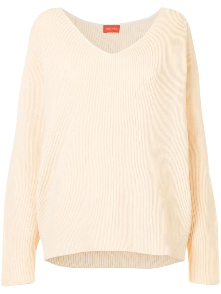 Des Prés V-neck Sweater - Yellow & Orange