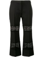 Alexander Mcqueen Lace Insert Cropped Trousers - Black