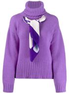 Jejia Scarf-detail Knit Sweater - Purple