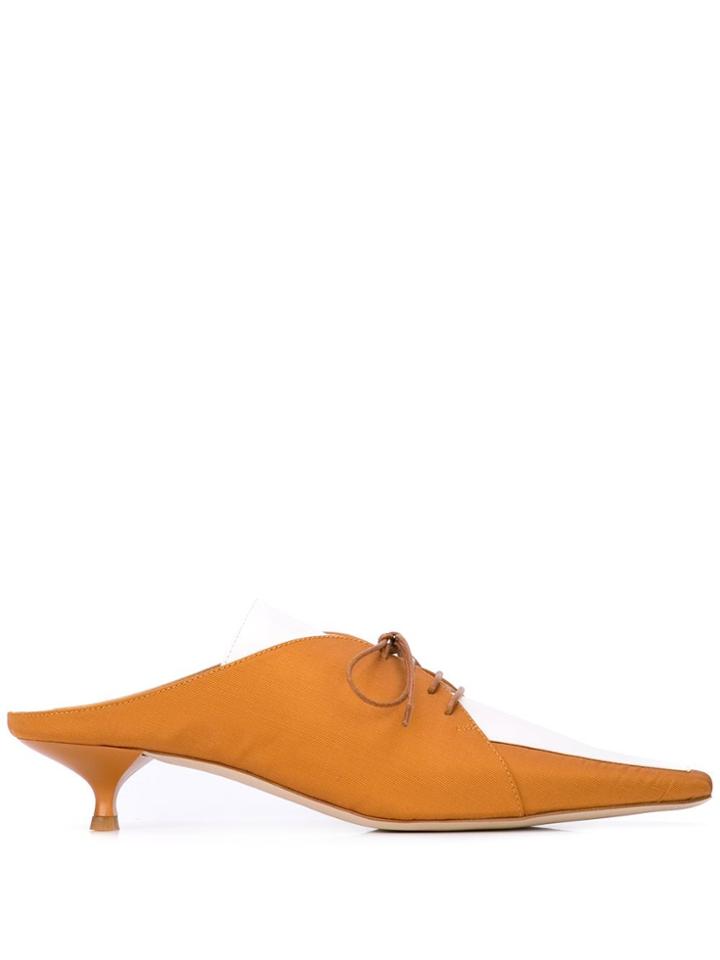 Rosie Assoulin Two Tone Mules - Brown