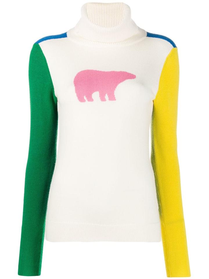 Perfect Moment Polar Bear Colour Block Jumper - White