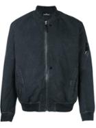 Stone Island Shadow Project Destroyed Effect Bomber Jacket, Men's, Size: Large, Grey, Polyamide/polyester