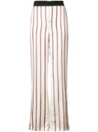 Lanvin - Wide Leg Striped Trousers - Women - Polyester/viscose/wool - 38, White, Polyester/viscose/wool
