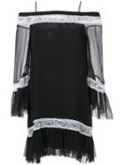 Alice+olivia - Off Shoulder Tunic Dress - Women - Silk - 2, Black, Silk