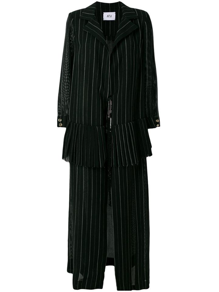 Atu Body Couture Star Trench Coat - Black