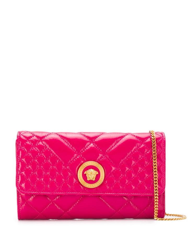 Versace Medusa Head Quilted Clutch - Pink